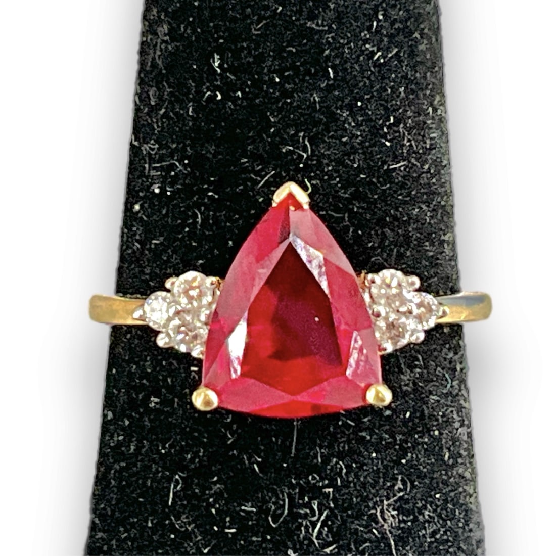 10kt Yellow Gold Gemstone Ring With Diamonds (1 of 5)