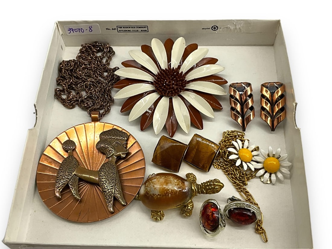 Mid-Century Copper Poodle Necklace, "Renoir" Copper Earrings and More (1 of 10)