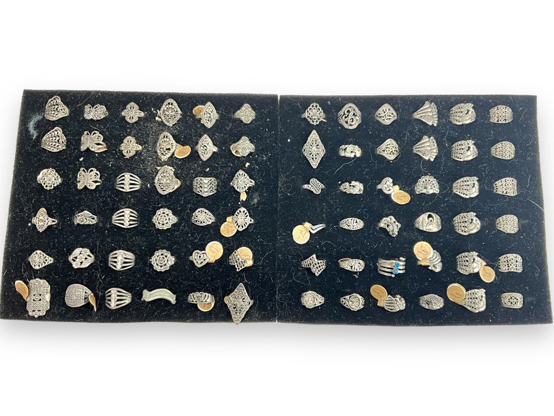 Multiple Silver-Tone Ring Lot (1 of 6)