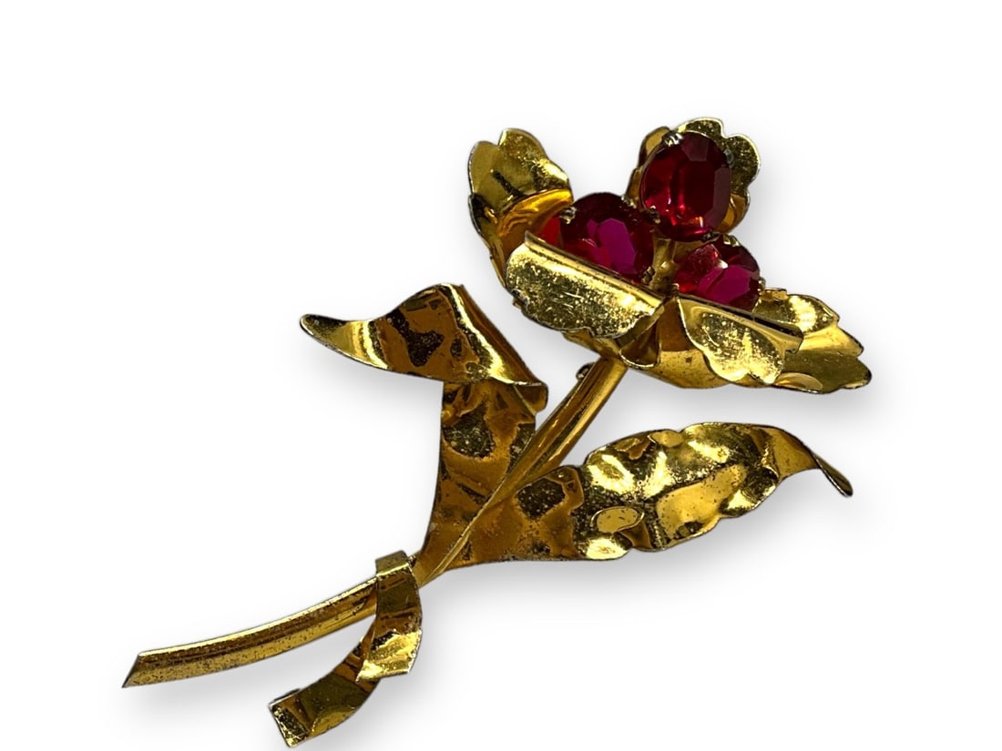 Large Vintage Floral Sterling Pin (1 of 5)