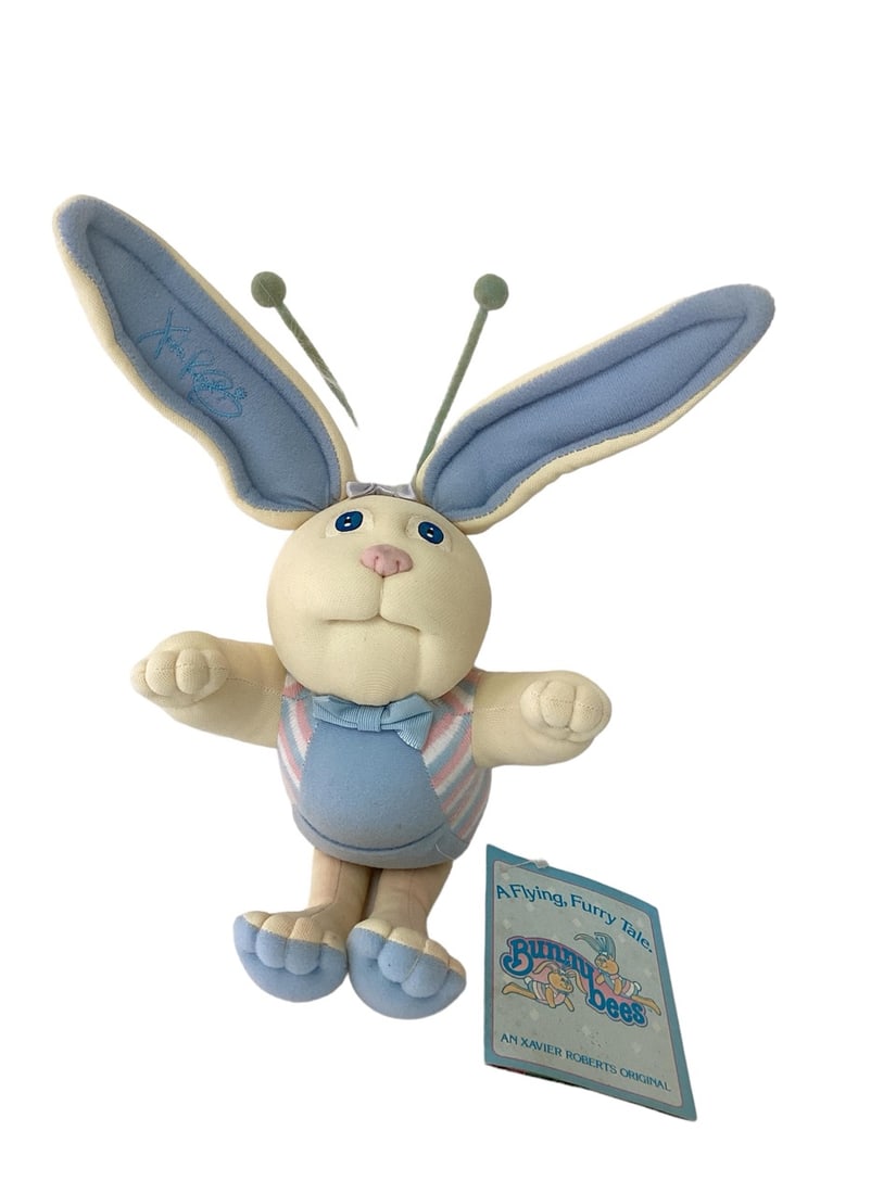 Xavier Roberts Original Bunny Bee: Xavier Roberts Original Bunny Bee Embroidered signature on right ear, cloth tag on left leg, paper tag attached to tummy, says #98873 A/ 100,000.