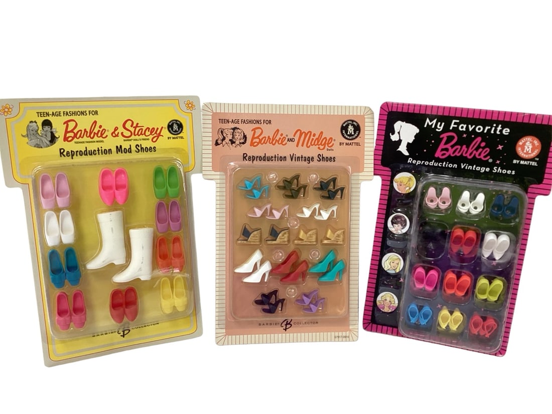 Three Different Packaged My Favorite Barbie Vintage Reproduction Shoes NRFP & MIP (1 of 3)