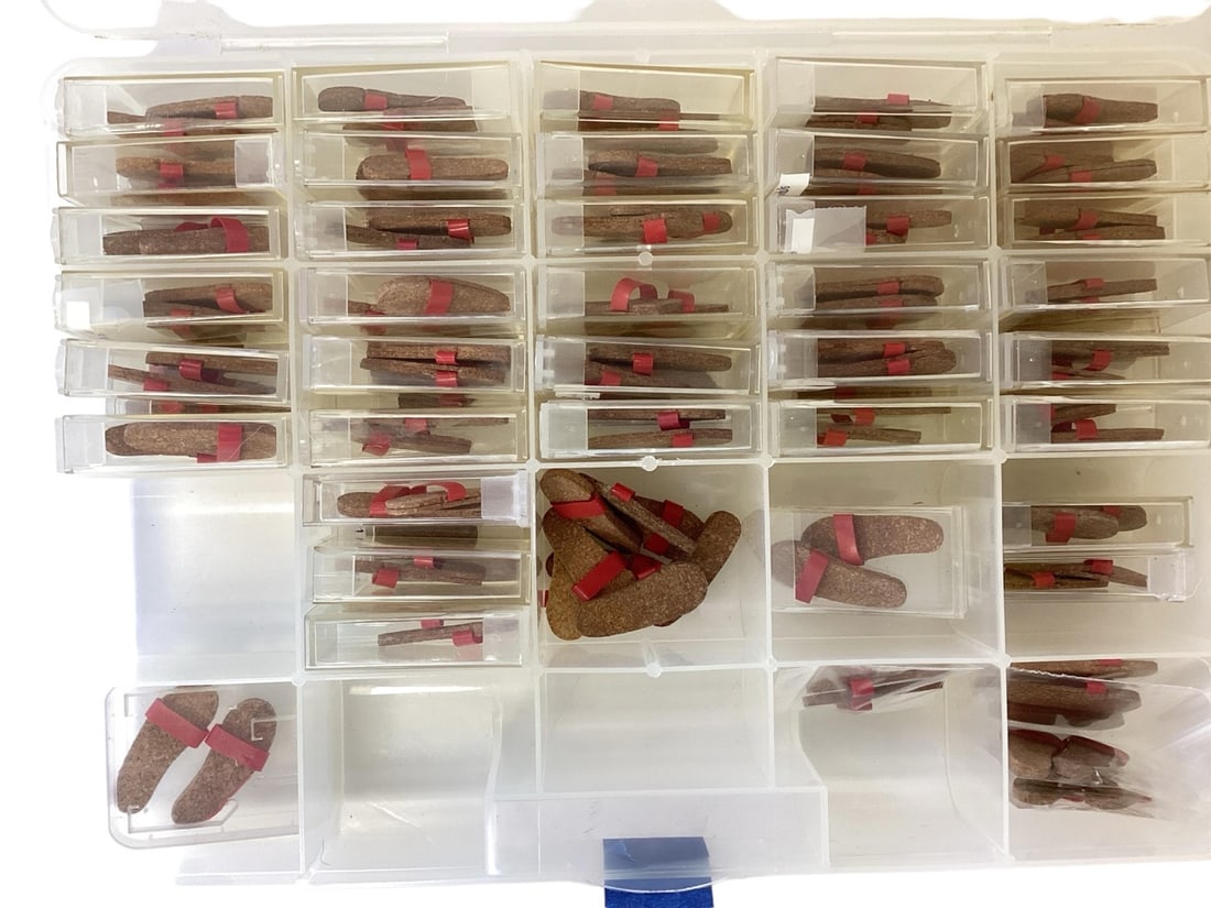 Over 40 Pairs of Vintage Ken's Original Sandals: Over 40 Pairs of Vintage Ken's Original SandalsLot of over 40 pairs of red sandals that came with the original Ken Doll, 8 loose.