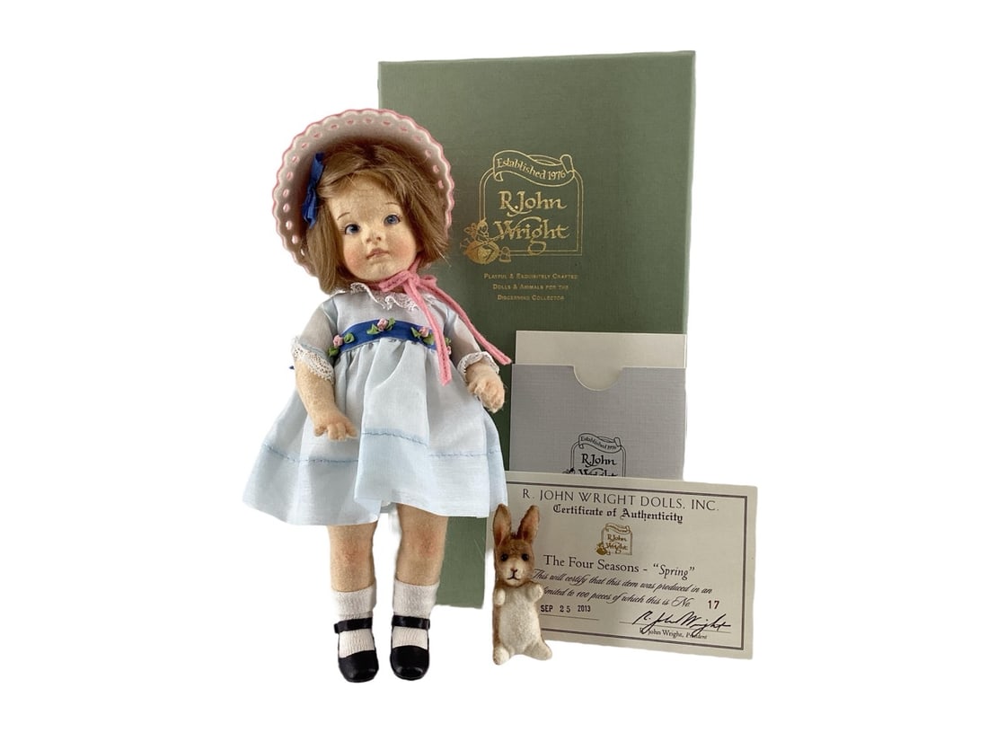 R. John Wright The Four Seasons - "Spring" Doll #017.: R. John Wright The Four Seasons - "Spring" Doll #017.Introducing "Spring" Doll #017 from the esteemed R. John Wright's The Four Seasons collection. This limited edition masterpiece, dated SE