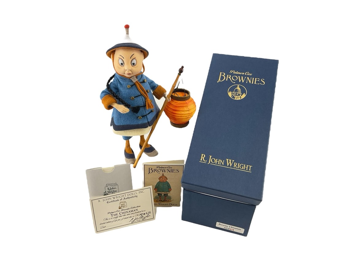 R. John Wright Artist Proof "The Chinaman" AP#2/5.: R. John Wright Artist Proof "The Chinaman" AP#2/5.This Palmer Cox Brownie Collection was produced in a limited edition of 250 pcs of which this is No AP#2/5. The doll is 8.5" tall and come with the or