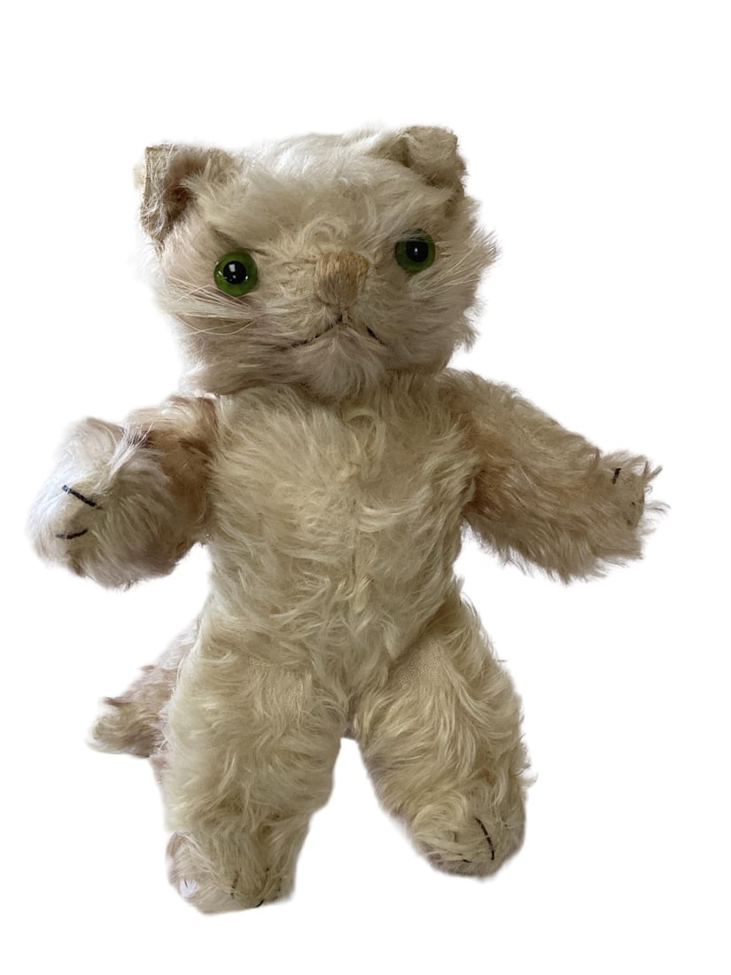 Vintage White tipped with brown Mohair Kitty. (1 of 5)