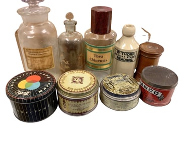Pharmacy Tins and Bottles (9)