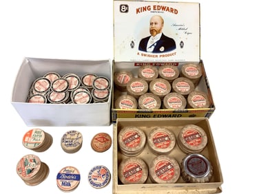 Collection of Milk Bottle Wax Caps and Toppers