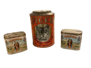 (3) Metal Cigar and Tobacco Tins