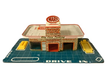 Marx Tin "Sky-View Parking" Drive-In Mechanic Station