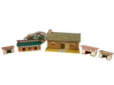 Marx Tin Log Cabin and Other Buildings
