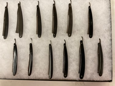(12) Antique Straight Razors, Some with Plastic Handles