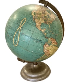10.5" Cram's Universal Terrestrial Globe on Metal Stand
