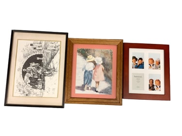 Framed Artwork and Empty Frame