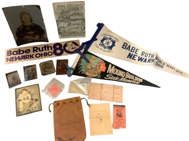 Metal Pictures, Pendant Flags, 1894 Baptist Society Publication, Thermometer, and More