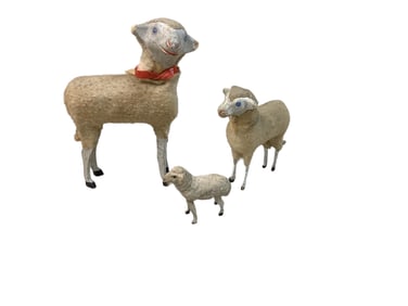 (3) Putz Wooly Sheep