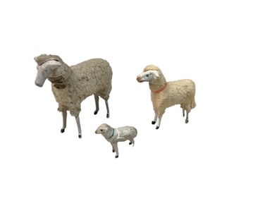 (3) Putz Wooly Sheep