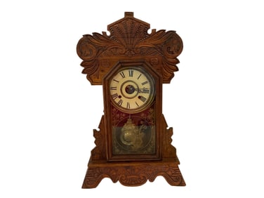 Wooden Carved Mantel Clock