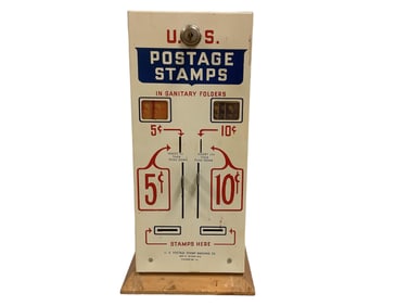 U.S. Postage Stamp Machine 15 1/4 x 5 1/4 x 7 1/2 in. (38.7 x 13.3 x 19.1 cm.)