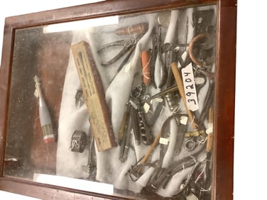 Case with Vintage Tools 26.5" x 21" x 3.5"