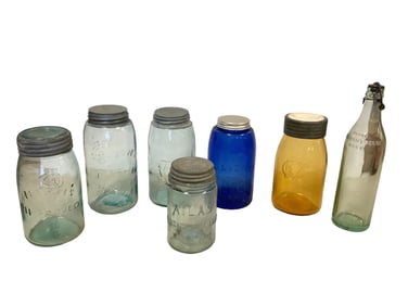 Collection of Vintage Glass Bottles