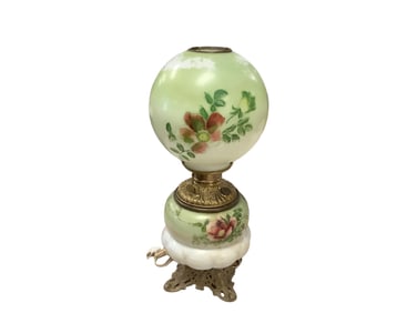 Gone with the Wind Kerosene Lamp Green Floral