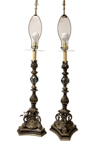 Pair of Metal Table Lamps