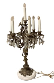 Metal Lamp with Marble Base