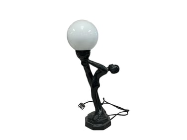 Black Ceramic Table Lamp with Plastic Lamp Shade
