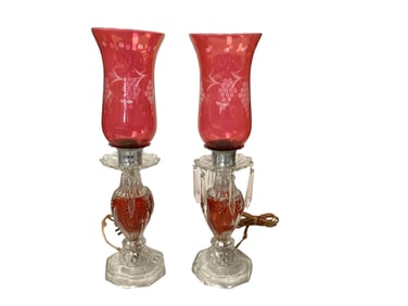 Pair of Glass Table Lamps