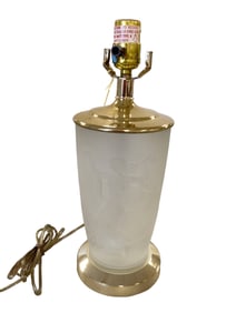 Satin Glass Embossed Lamp 14 in. (35.6 cm.)