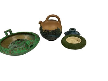 (3) Pieces of Weller Pottery and (1) Piece Rookwood Pottery