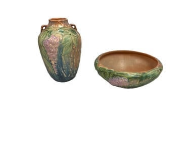 Vintage Roseville Pottery Wisteria Pattern