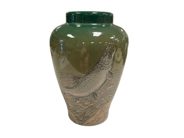 A.M. Steel high glaze pottery vase