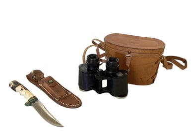 Rainbow Binoculars and Schrade Hunting Knife