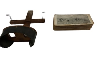 Wooden Stereoscope and (50) Photos