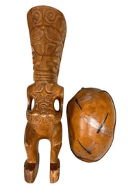 Wooden Figure and Decorative Wall Hanging