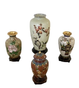 Enameled Vases with Bases