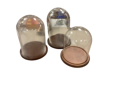 (3) Domes on Wood Bases