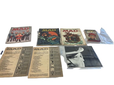 WC Fields Poster, (5) Mad magazines, (1) Mad Book