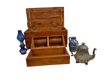 Miscellaneous Lot including Wooden Chest