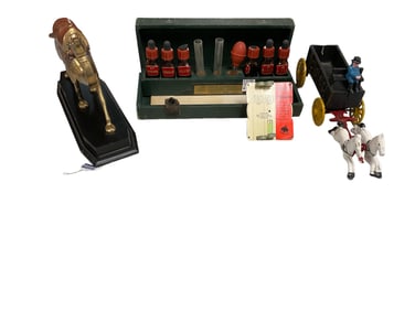 Rare 1956 Mogul Chemical Ph Test Kit, Cast Iron Toy, Brass Camel