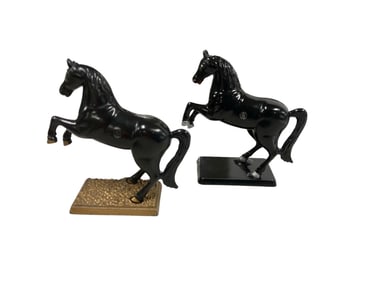 (2) Horse Cast Iron Banks