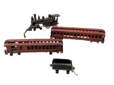 Vintage Cast Iron Train Cars and Engine Sizes vary from 5.5" to 11.5"