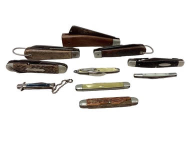 (10) Various Sized Pocket Knives From 2" to 4"