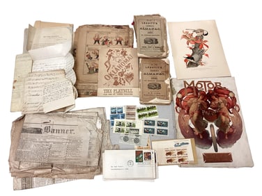 1800's Famers Almanacs, Newspapers, and Miscellaneous Documents