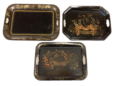 Tole Decorated Serving Trays