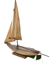 Constructed Wood Model Sailboat