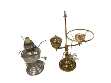 (2) Metal Electric Lamps