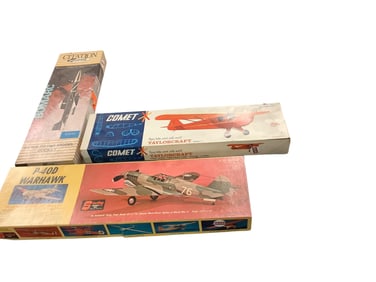 (3) Vintage Model Airplane and Rocket Kits